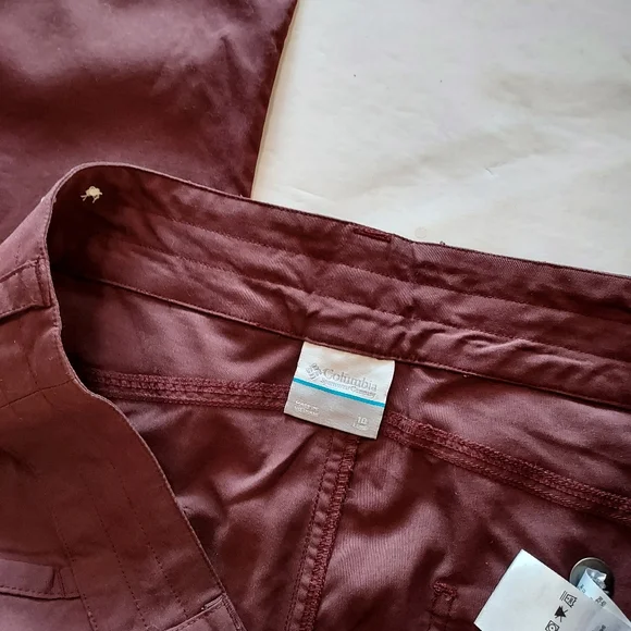 NEW Ladies Columbia Athletic Pants Burgandy Size 10 Long - Picture 2 of 4